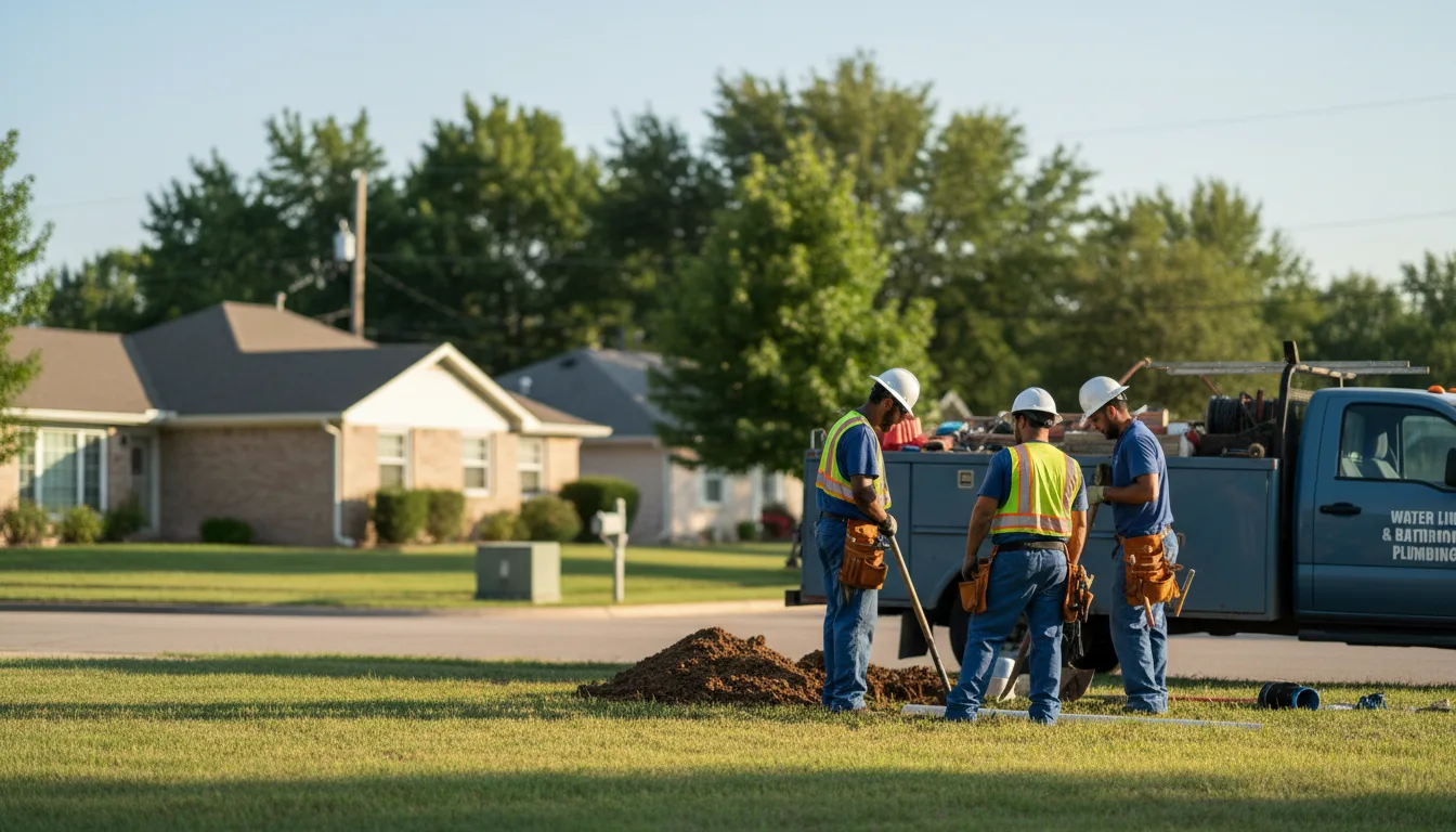 Residential water line and bathroom plumbing service in Avoca, IN